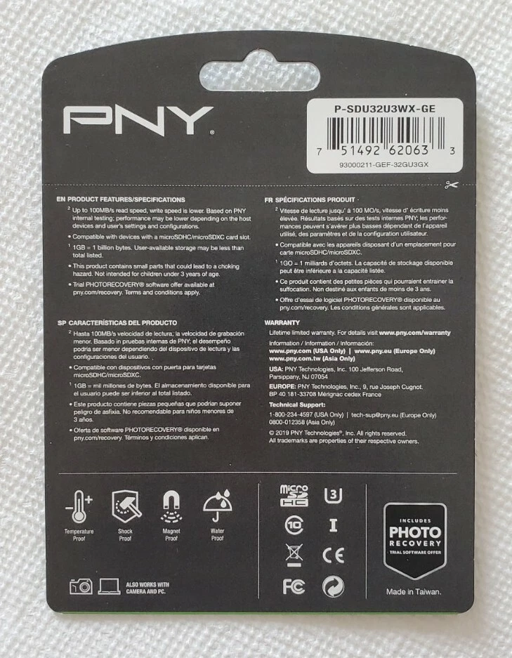 PNY 32GB Elite-X Class 10 U3 microSDHC Flash Memory Card New!!! - Image 2 of 2