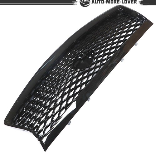 Fit For 2014-2017 Infiniti Q50 Sedan Gloss Black Front Mesh Bumper Hood Grille - Picture 4 of 13