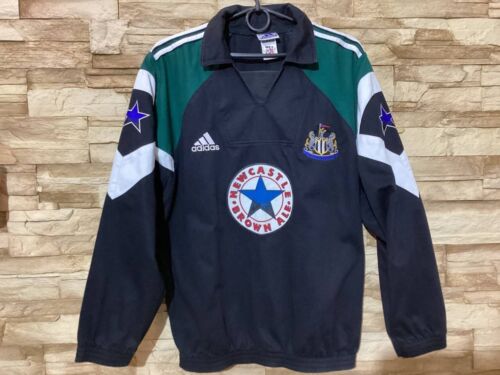 NEWCASTLE UNITED 1995 1996 1997 FOOTBALL SOCCER DRILL TOP JACKET ADIDAS Sz S