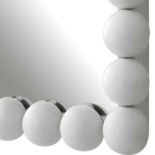 MODERN SERNA 30" MATTE WHITE IRON VANITY WALL MIRROR UTTERMOST 09790 - Picture 4 of 5