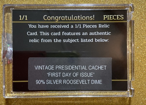 1/1 PRESIDENTIAL CACHET STAMP RARE 90% SILVER DIME FIRST DAY POSTCARD RELIC BAR - Picture 7 of 8