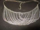 Vclm Crossover Draped Multi Chain Bib Choker Collar Necklace Silver Tone