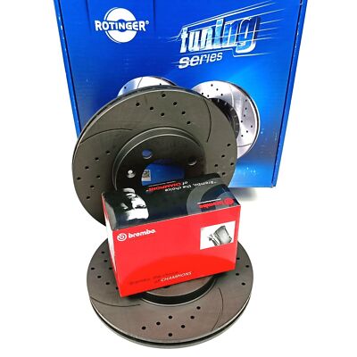 2x ROTINGER Sportbremsscheiben mit Bremsklötze für Seat Arosa Ibiza VW Polo