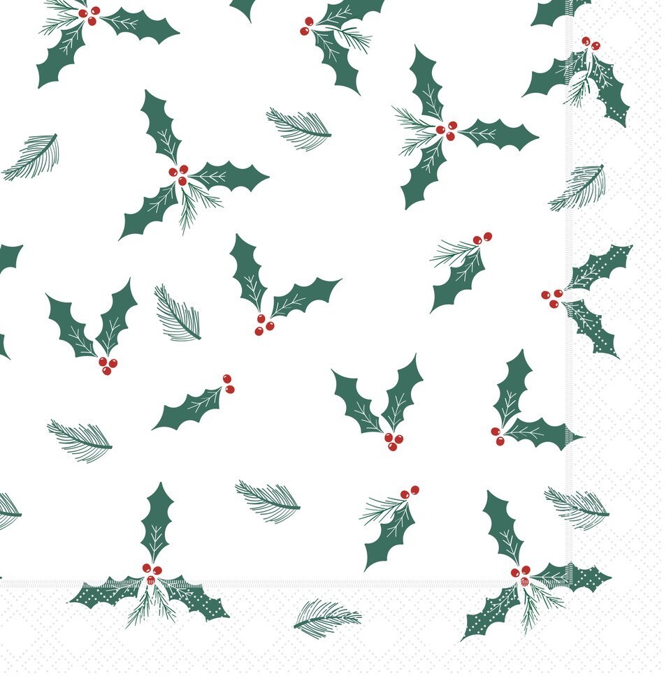 Christmas Napkins Serviettes 40cm 3ply  Party Table Berry Festive Jolly Holly