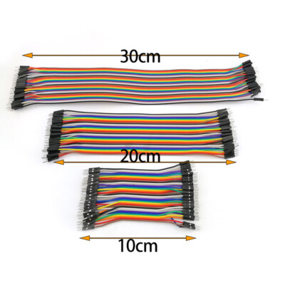 100 Pièces Fils De Liaison Mâle-Mâle 20cm 24AWG - Cavalier Breadboard Arduino, 10 Couleurs