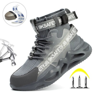 Work Boots Indestructible Safety Shoes Men Steel Toe Puncture-Proof Sneakers