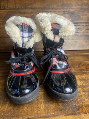 Anne Klein Sport Tartan Plaid Winter Waterproof Duck Boots Gallup