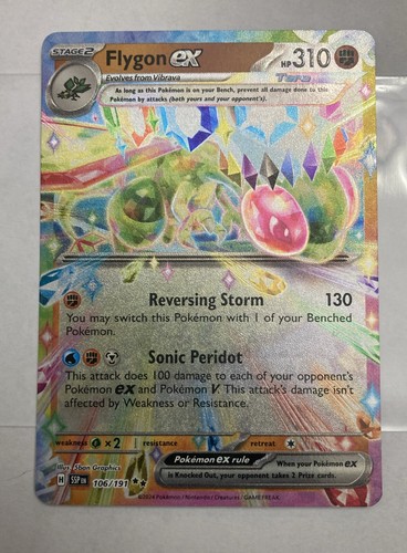 Flygon ex 106/191 Double Rare Pokemon Surging Sparks SV8 NM IN HAND - Picture 2 of 3