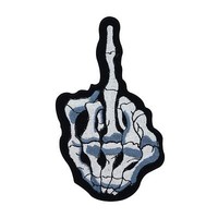 Stinkefinger Skelett Hand Patch Zum AufbüGeln | Mittelfinger AufbüGelbild
