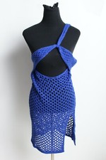 Pretty little Thing Crochet One Shoulder Beach Dress - Blue - Size Large (5i)