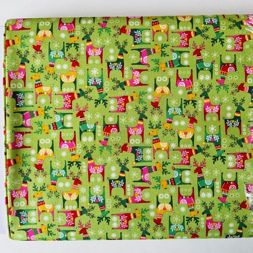 Makower CHRISTMAS BRIGHTS 100% cotton fabric - stars, reindeer, ornaments - Picture 28 of 56
