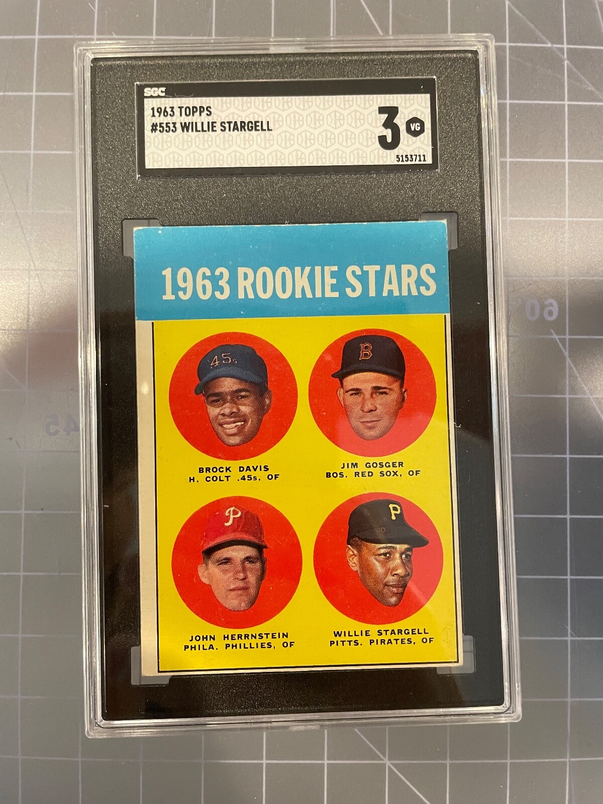 1963 TOPPS #553 WILLIE STARGELL PITTSBURGH PIRATES ROOKIE BASEBALL 