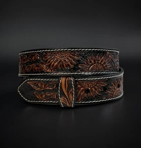 Full Grain Leather Men's Western Belt Cowboy Rodeo Heavy Duty Without Buckle