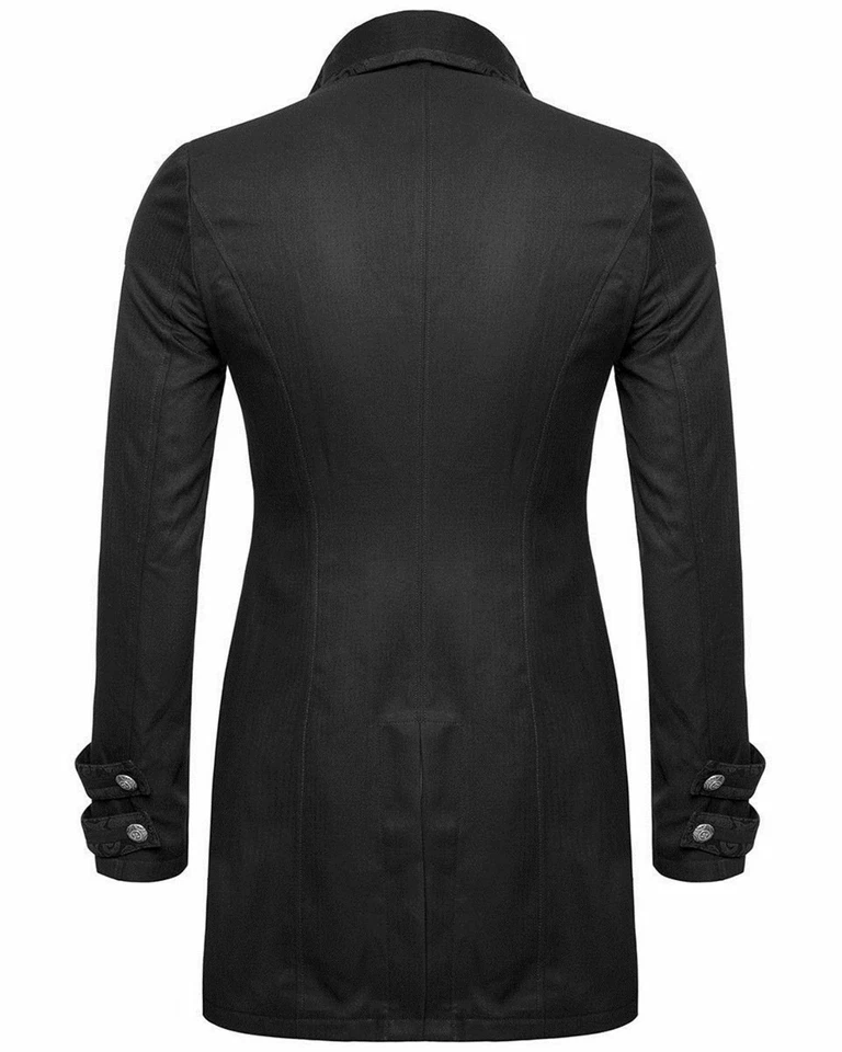 Chaqueta gótica matutina Darkrock para hombre abrigo negro brocado Steampunk victoriano Foto 2 de 4