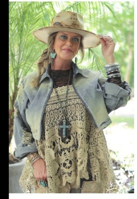 NWT! Jaded Gypsy Uptown Crop Denim Star Jacket Lg/xl