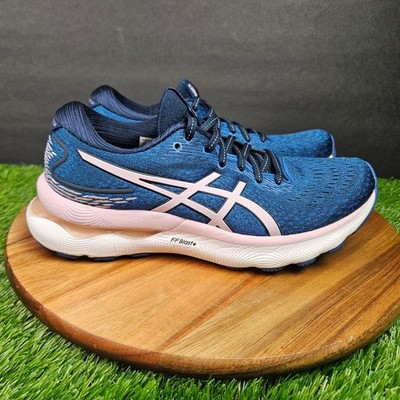 Asics Gel Nimbus 24 Womens Size 7 Blue Pink Athletic Running Shoes Gym 1012B201