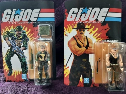 GI Joe Sgt Slaughter & Leatherneck 3.75" Retro Figures Transformers Kup Triple T