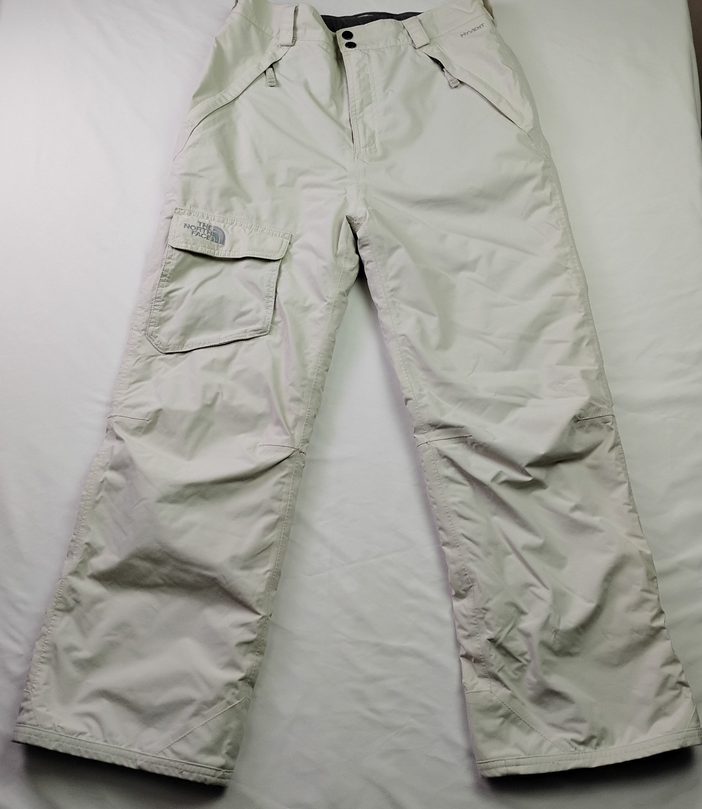 Pantalones The North Face Niñas XL Blanco Aislado HyVent Impermeable Esquí Nieve