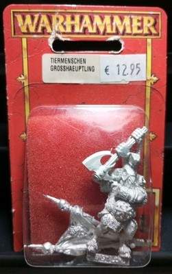 WARHAMMER ''Tiermenschen Grosshäuptling/Chaos Bestmen Lord'' (1999) Metall NEU+OVP