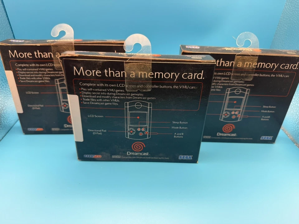 Tarjeta de memoria auténtica original Sega Dreamcast VMU azul MK-50121 TOTALMENTE NUEVA SELLADA Foto 3 de 4