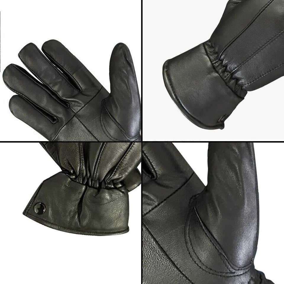 REDRUM Hommes Gants Cuir Hiver Thermique Conduite Moto Scooter Extérieur - Photo 3/4