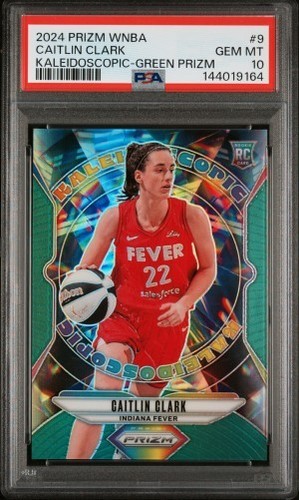 2024 Prizm WNBA Caitlin Clark #9 Kaleidoscopic Green Prizm RC PSA 10