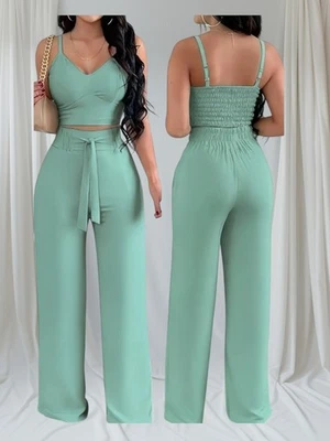 Ensemble 2 Pièces Top Croc Et Pantalon Femme - Photo 1/3