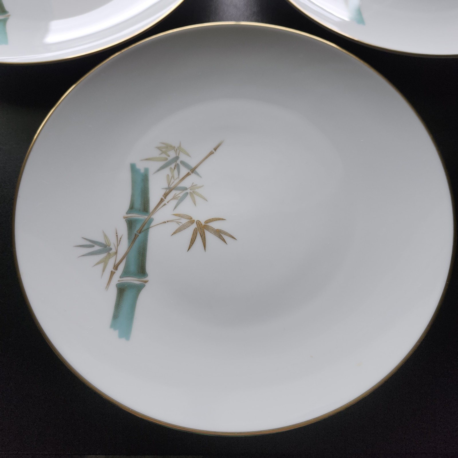 Set of 3 Noritake Oriental Bamboo Dinner Plates 10.5