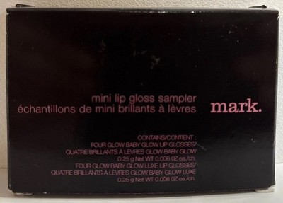 Avon mark. Mini Lip Gloss Sampler 8 Glow Baby & Luxe Shades .25 g tubes -New