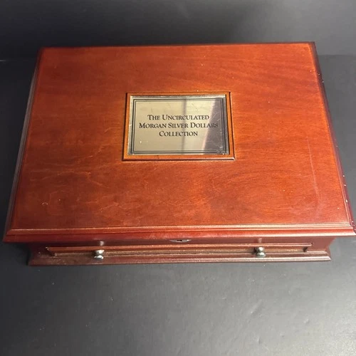 The Uncirculated Morgan Silver Dollars Mint Collection Wood Box Only* W/Key