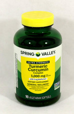 Spring Valley Turmeric Curcumin Extra Strength 1000 mg 90 Softgels New Free Ship