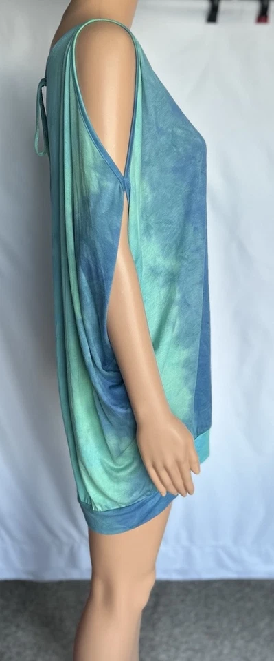 Mini Vestido Venus para Mujer Natación Cubrir Hombro Frío Azul/Verde Talla Grande Nuevo sin Etiquetas Foto 4 de 4