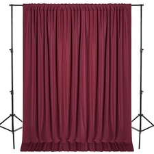 10x7 FT Burgundy Backdrop Curtains for Parties, Photography Backdrop Drapes w...
