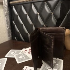 RFID Blocking Brown Vintage Leather Men's Bifold Center Flap Wallet