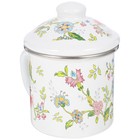 Enamel Water Cup Delicate Flower Mug With Handle Thickened Enamel Tea Mug