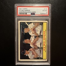 1961 Topps # 119 A’S Big Armor Siebern , Bauer, Lumpe PSA 4 VG-EX