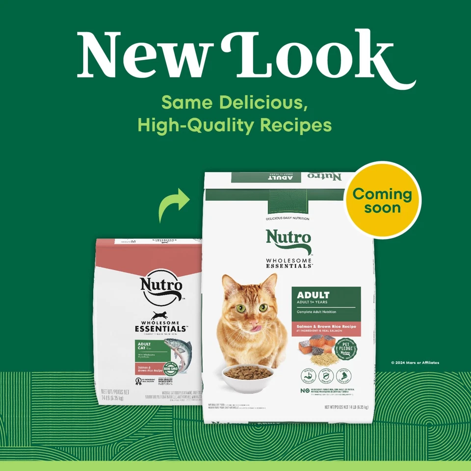 Nutro Wholesome Essentials Adult Dry Cat Food, Salmon & Brown Rice Rec - Image 3 of 4