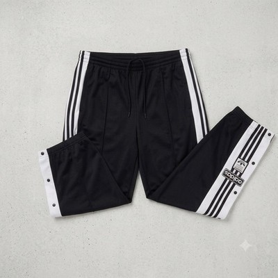 adidas Originals Adibreak Track Pants Black/White 2X Snap Leg Side Stripes