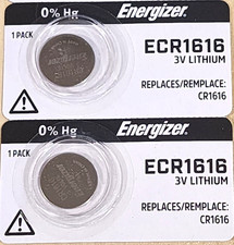 2 pc CARDED ENERGIZER CR1616 3v LITHIUM BATTERY CR 1616 CMOS KEY FOBS