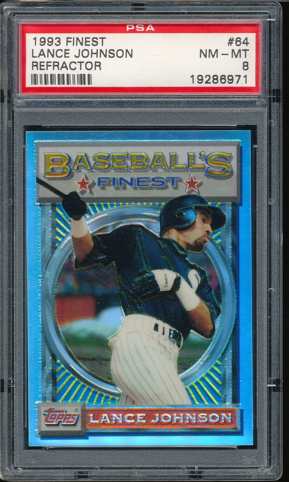 1993 Finest refractor Lance Johnson #64 PSA 8 - White Sox SP