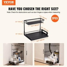 2 Tier Pull Out Cabinet Organizer107W x 142D Under Sink Organizer