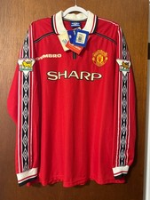 BNWT Original Manchester United 1999 Long Sleeve Home #7 BECKHAM XL shirt