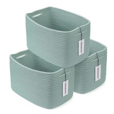 Cotton Rope storage Basket Bins Woven Basket for Organizing Shelves 15X10X9.3...
