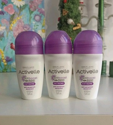 3 Pack Oriflame ACTIVELLE Extreme Anti-perspirant Roll On Deodorant 50ml