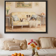 Watercolor Painting Dog Artwork French Bulldog Canvas Print Living Room Decor