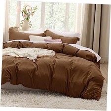 Bedsure Dark Brown Duvet Cover Full 80" X 90" 19 - Dark Brown No Comforter 