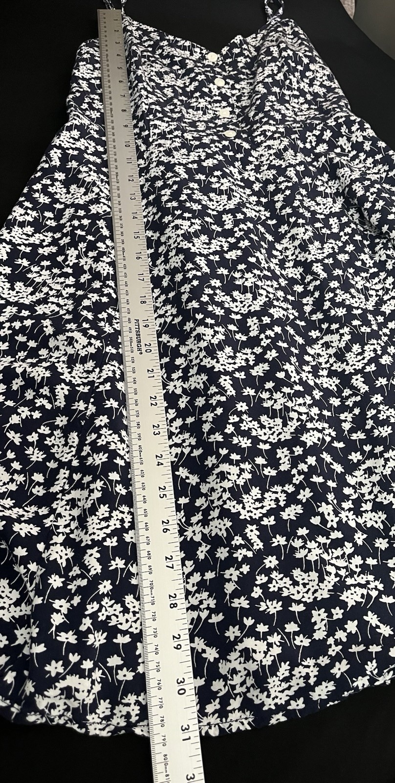 GAP Button Front Adjustable Strap Blue Floral Cas… - image 10