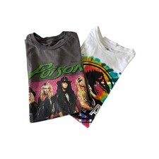 POISON 80s Retro Hair Metal Shirt 86/87America Tour Dates & Jurassic Mens Sz S