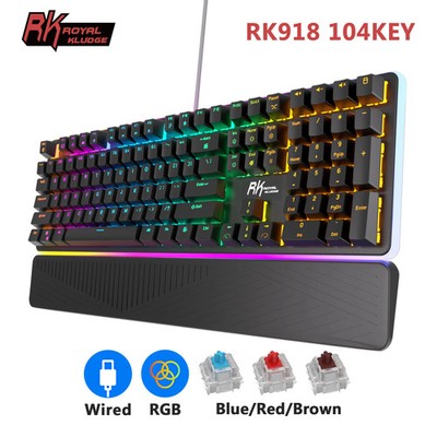 RK Royal Kludge RK918 108-Key RGB Mechanical Keyboard Blue/Brown/Red Switch