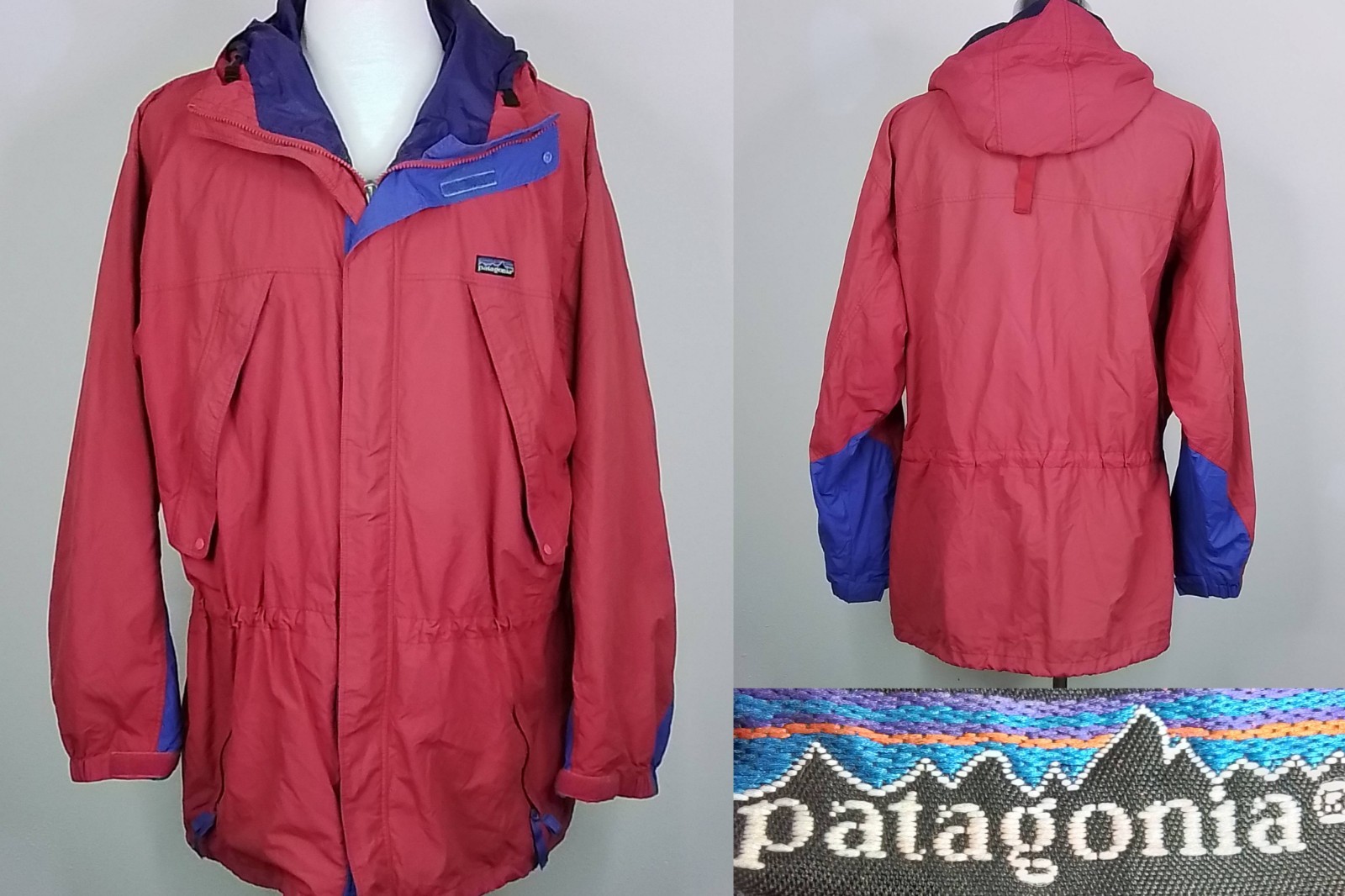 Patagonia Ski Jacket Men's 2XL Red Purple Hooded Full Zip #J2781